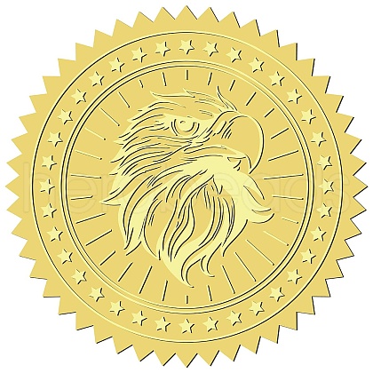34 Sheets Self Adhesive Gold Foil Embossed Stickers DIY-WH0509-017-1