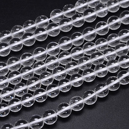 Round Natural Grade AA Quartz Crystal Beads Strands G-H1648-10mm-01N-AAA-1