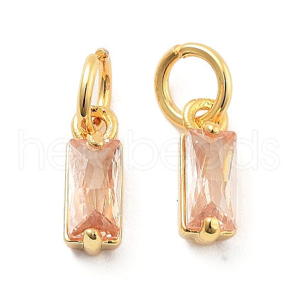 Brass Micro Pave Cubic Zirconia Charms ZIRC-F111-03G-11-1
