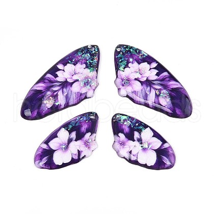 Transparent Epoxy Resin Pendants RESI-T057-33D-1