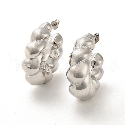 Rack Plating Brass Stud Earrings EJEW-M240-11P-1