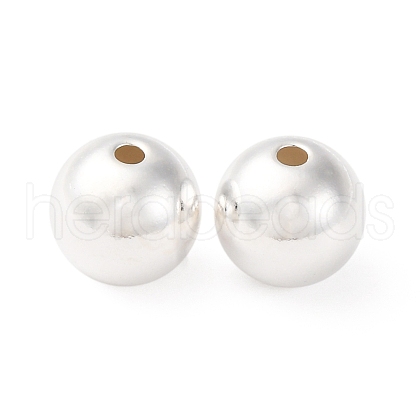 Fine Silver Round Beads STER-A047-08A-S-1