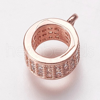 Brass Cubic Zirconia Tube Bails KK-P134-63RG-1