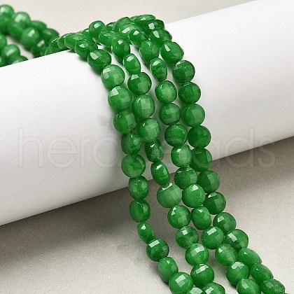 Natural Dyed White Jade Beads Strands G-C179-A6mm-09-1