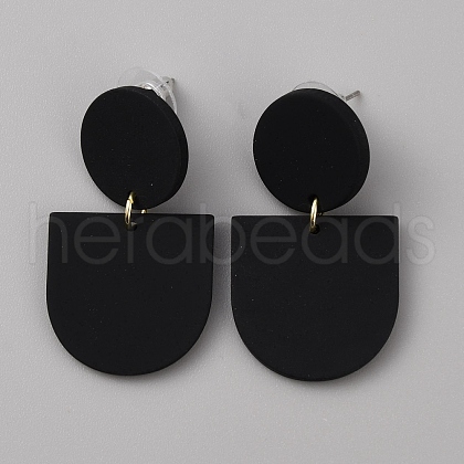 Acrylic Geometry Dangle Stud Earrings EJEW-WH0013-65A-1