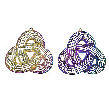 Ion Plating(IP) 201 Stainless Steel Filigree Pendants STAS-S118-018-1