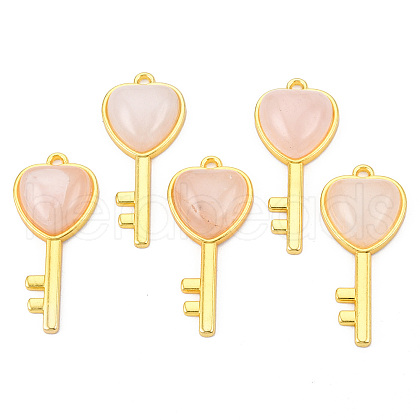 Natural Rose Quartz Pendants G-N326-158-17-1
