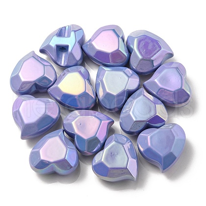 UV Plating Rainbow Iridescent Acrylic Beads OACR-P010-03H-1