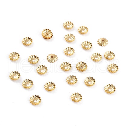 Rack Plating Brass Bead Cap KK-F827-01A-G-1