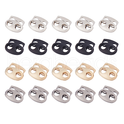 DICOSMETIC 32Pcs 4 Colors Alloy Cord Locks FIND-DC0006-20-1