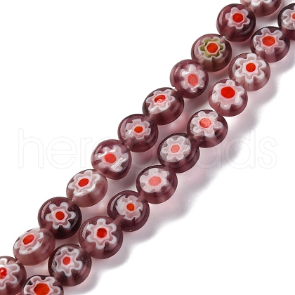 Handmade Millefiori Lampwork Beads Strands LAMP-G164-11J-1