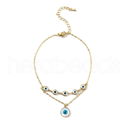 Ion Plating(IP) 304 Stainless Steel Anklets AJEW-H148-02G-02-1