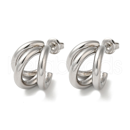 Non-Tarnish 304 Stainless Steel Stud Earrings EJEW-Z026-16P-1