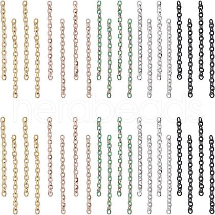Unicraftale 100Pcs 5 Colors 304 Stainless Steel Cable Chain Extender CHS-UN0001-17B-1