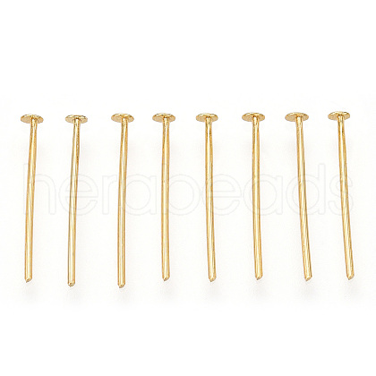 Brass Flat Head Pins KK-G331-11-0.7x15-1