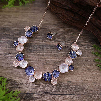 Flower Alloy Enamel Jewelry Set FS-WGE20A8-03-1
