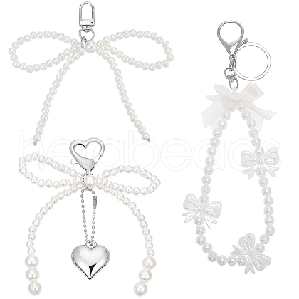Beebeecraft 3Pcs 3 Styles Alloy with Plastic and  Polyester Pendant Decorations HJEW-BBC0001-07-1