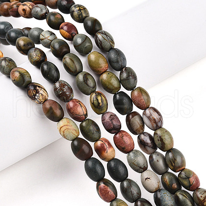 Natural Picasso Jasper/Polychrome Jasper Beads Strands G-N346-02B-05-1