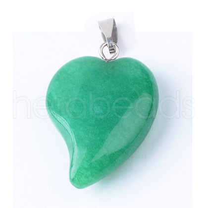 Natural Malaysia Jade Pendants with Brass Findings G-R390-04-1