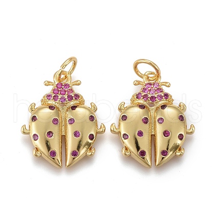 Brass Micro Pave Purple Cubic Zirconia Pendants ZIRC-Z001-06G-1