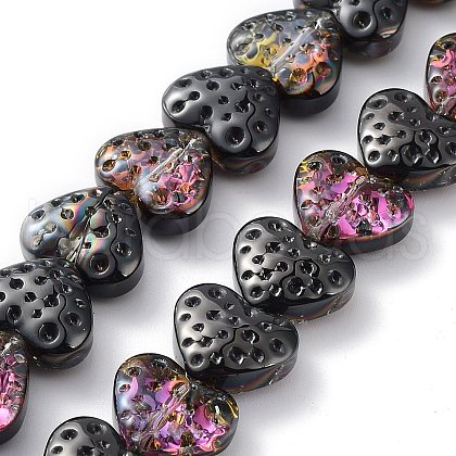 Electroplate Transparent Glass Beads Strands EGLA-R114-02A-HP03-1