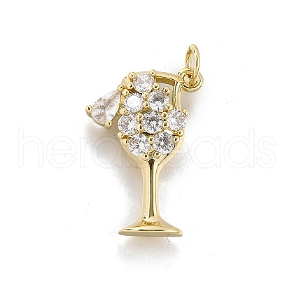 Brass Micro Pave Cubic Zirconia Pendants KK-F899-04A-G-1