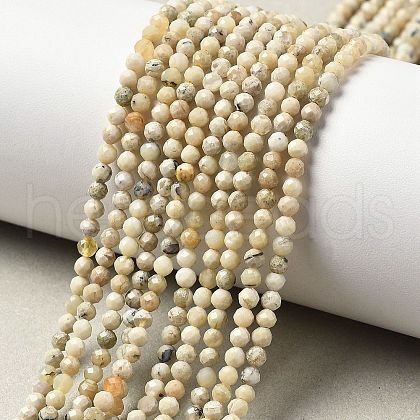 Natural Yellow Opal Beads Strands G-B145-A03-3mm-1