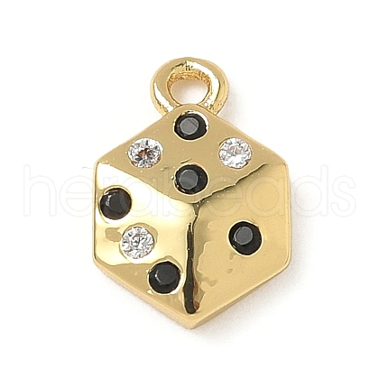 Brass Micro Pave Cubic Zirconia Charms KK-I276-39G-1