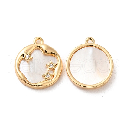 Brass Micro Pave Cubic Zirconia Charms KK-F860-12G-1
