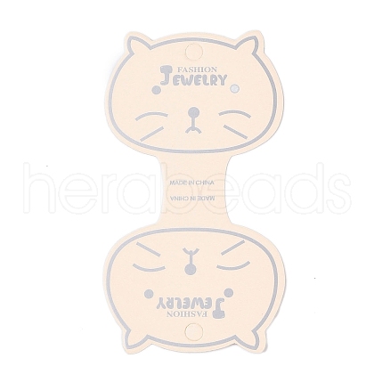 Folding Cat Shaped Paper Jewlery Display Cards for Necklaces CDIS-T004-24-1