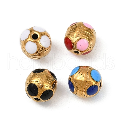 304 Stainless Steel Enamel Beads STAS-Z140-21G-1