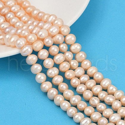 Natural Cultured Freshwater Pearl Beads Strands PEAR-I007-07X-06B-1