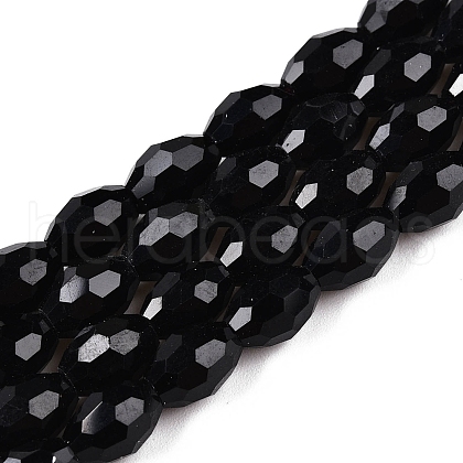 Opaque Solid Color Imitation Jade Glass Beads Strands EGLA-A037-P6x8mm-D04-1