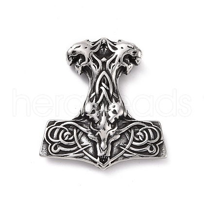 304 Stainless Steel Pendants STAS-J039-09AS-1