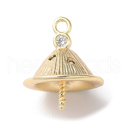 Brass Micro Pave Cubic Zirconia Pendant Bails X-KK-F862-35G-1