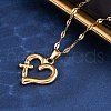 201 Stainless Steel Pendant Necklace for Women NJEW-F335-02G-02-5