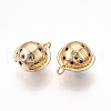 Brass Micro Pave Cubic Zirconia Pendants ZIRC-T016-15-2