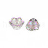 Electroplate Transparent Glass Bead Caps X-GLAA-T022-05-B01-3