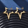 304 Stainless Steel Star Stud Earrings EJEW-B108-17G-2