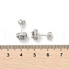 925 Sterling Silver Micro Pave Clear Cubic Zirconia Stud Earrings EJEW-U042-01P-5