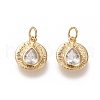 Brass Micro Pave Cubic Zirconia Charms ZIRC-L091-066G-1