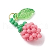 Glass Seed Beaded Rose Pendants PALLOY-MZ00627-05-3