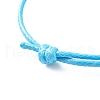 Cat Eye Rondelle Beaded Cord Bracelet BJEW-JB07852-5