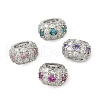 Brass Micro Pave Cubic Zirconia European Beads KK-I276-28P-1