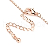 Bowknot with Teardrop Cubic Zirconia Pendant Necklace with Brass Cable Chains NJEW-F316-02RG-3