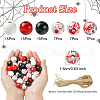 Halloween Theme Printed Natural Wooden Beads WOOD-YW0001-22-2