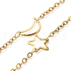 304 Stainless Steel Moon & Star Link Chains Necklace NJEW-JN03592-7