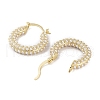 Plastic Imitation Pearl Hoop Earrings EJEW-E310-01G-2
