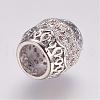 Brass Micro Pave Cubic Zirconia Beads ZIRC-G087-23P-2