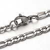 304 Stainless Steel Figaro Chain Necklaces NJEW-I065-36-1